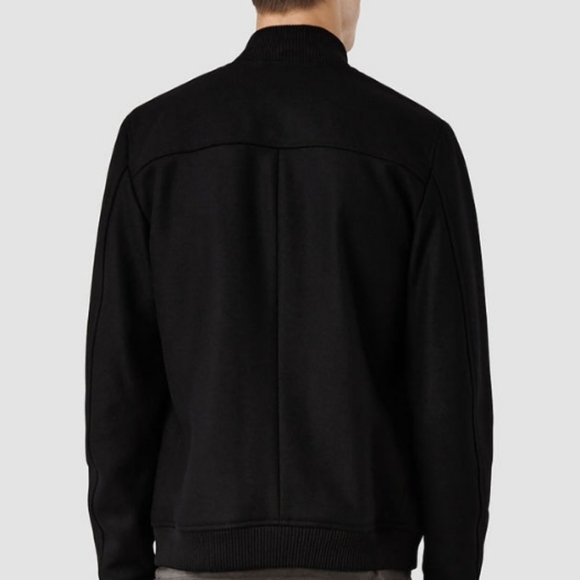 AllSaints Wool Meron Bomber Jacket Size XS Black - Picture 3 of 11